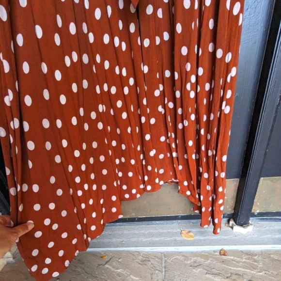 Brown and Cream Polka Dot Maxi Dress - Picture 9 of 9